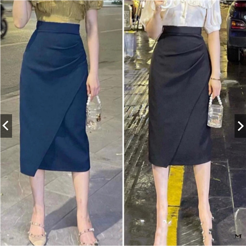 Chân Váy Chữ A, Chân Váy Dáng Dài 70cm Chất Vitex Hơi Giãn Cao Cấp-Shopngoctrang19.