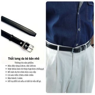 Thắt lưng da bò nhập khẩu mặt dây 2.8cm, hợp kim cao cấp, lỗi 1 đổi 1 bảo hành 12 tháng