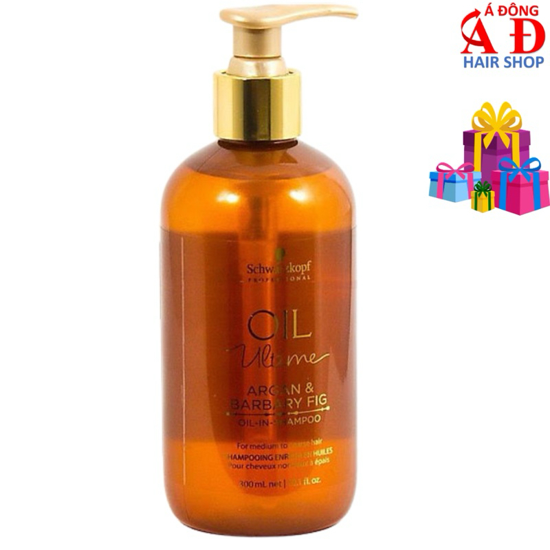 Dầu gội cao cấp siêu mượt Schwarzkopf Ultime Oil Argan Barbary Fig phù hợp tóc thường và tóc to sợi 300ml (ĐỨC)