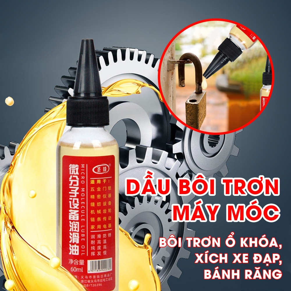 Dầu Bôi Trơn Máy Móc Chống Gỉ Sét 30ml – Dầu Nhớt Tra Xích Xe Đạp, Động Cơ, Máy Móc, Ổ Khóa Đa Năng