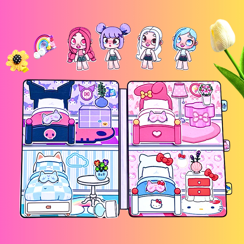 ( Mới) Đồ chơi Ngôi nhà 4 cô bé đáng yêu Melody, Kuromi, Cinamoroll, Kitty dành cho bé phát triển
