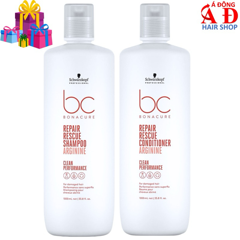 Bộ Dầu Gội Xả Phục Hồi Mềm Mượt Tóc Hư Tổn Nặng Schwarzkopf BC Repair Rescue Đức