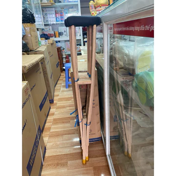 (hoả tốc )Nạng chống nách bằng gỗ nạng gỗ tập đi