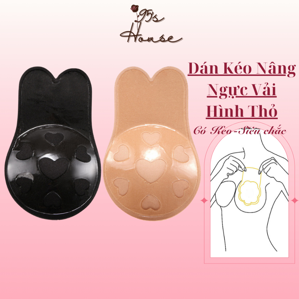 Miếng Dán Nâng Ngực Keo Dán Silicon Chống Xệ, Dán Nhũ Hoa Tai Thỏ MDN03