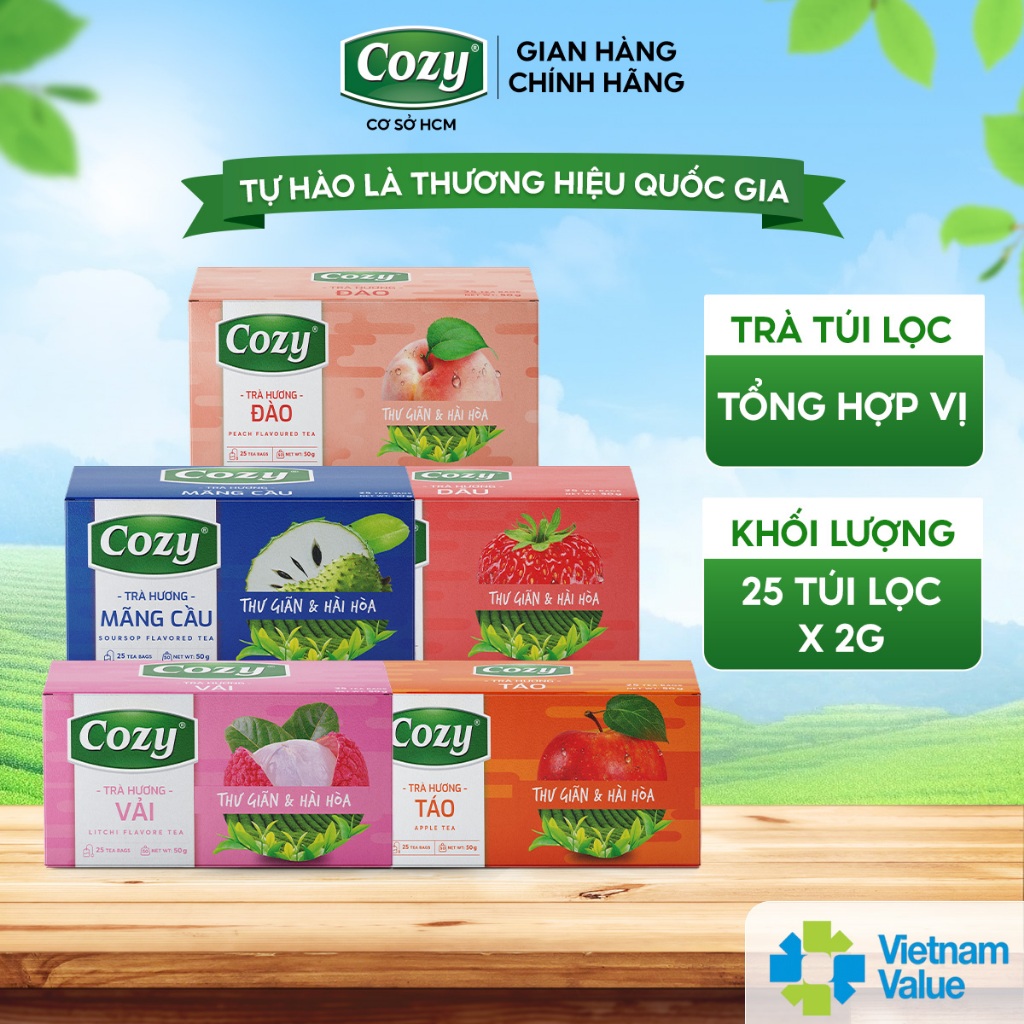 Trà Cozy Túi Lọc (50gr - 25 túi lọc) Trà Vị Hoa Quả Thơm, Ngon Dễ Uống ...