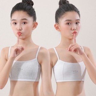Áo Lót Cho Bé Gái 2 Dây Cotton Phối Lưới Thể Thao, Áo Bra 2 Lớp Lót Mềm Thoáng Mát King Shop A-108