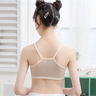 Áo Lót Cho Bé Gái 2 Dây Cotton Phối Lưới Thể Thao, Áo Bra 2 Lớp Lót Mềm Thoáng Mát King Shop A-108