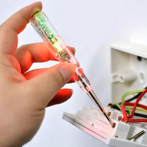 Bút Thử Điện Cảm Ứng Không Cần Chạm, Đèn LED 2 Màu Thông Minh, An Toàn Trong Thi Công Điện