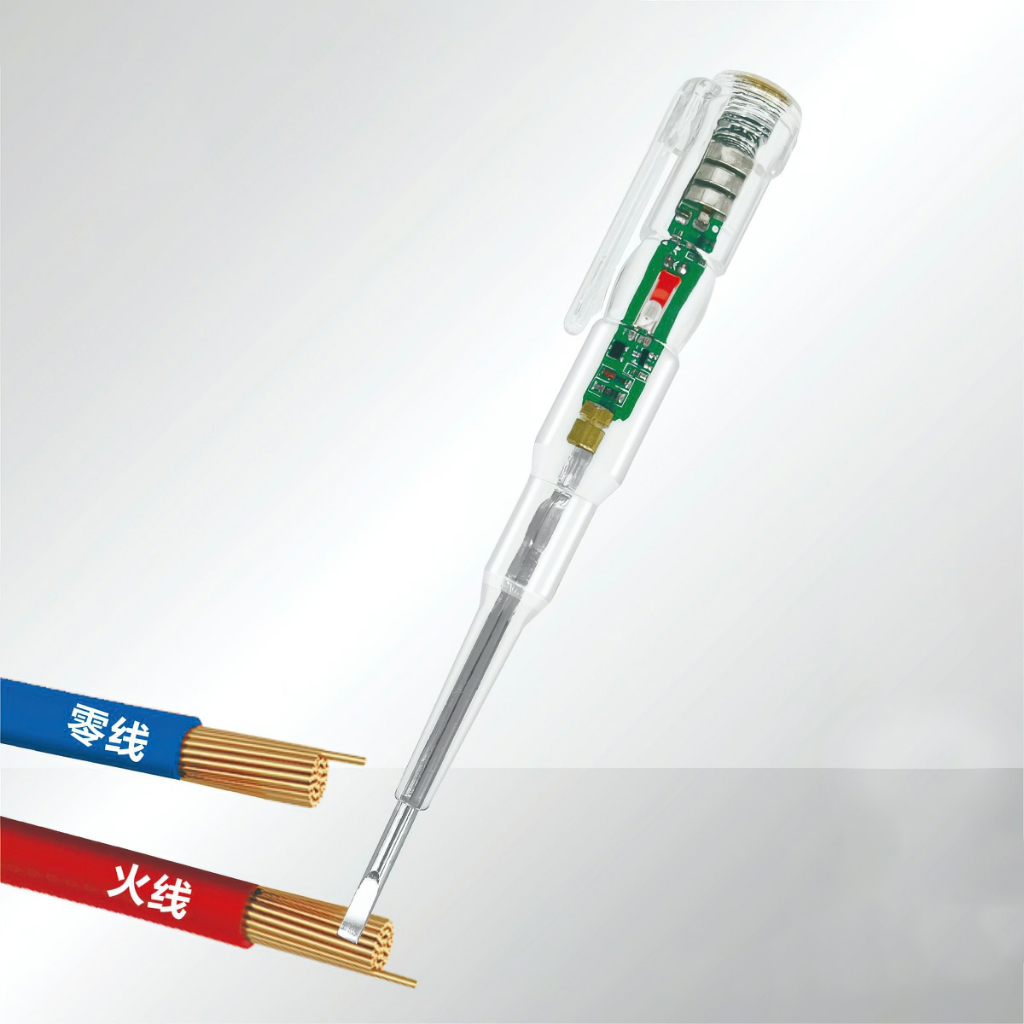 Bút Thử Điện Cảm Ứng Không Cần Chạm, Đèn LED 2 Màu Thông Minh, An Toàn Trong Thi Công Điện