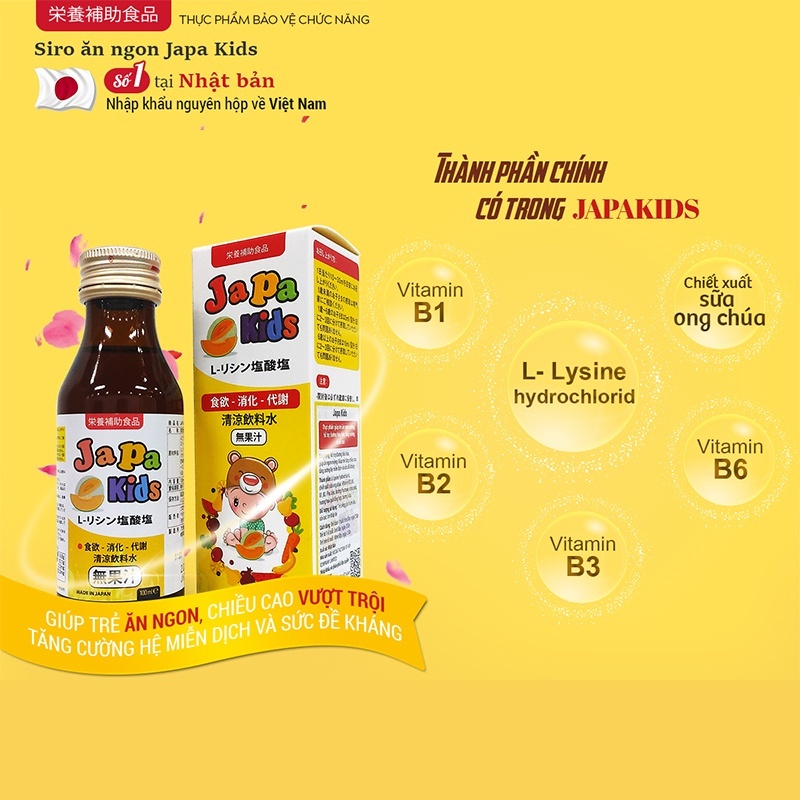 Combo 2 Chai Tặng 1 Siro Ăn Ngon Cho Bé Japa Kids Chính Hãng 100ml