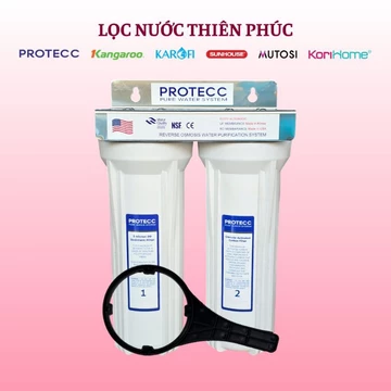 BỘ ĐÔI TRẮNG CỐC LỌC 10 INCH LỌC NƯỚC , LỌC CẶN , RỬA RAU , NẤU ĂN - BỘ ĐÔI 1 GIOĂNG REN TRONG 21 - BỘ ĐÔI LỌC THÔ