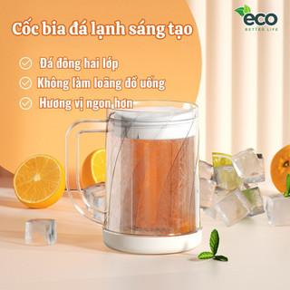 Cốc bia đá lạnh ECO sáng tạo giữ nhiệt siêu lâu, không tan đá