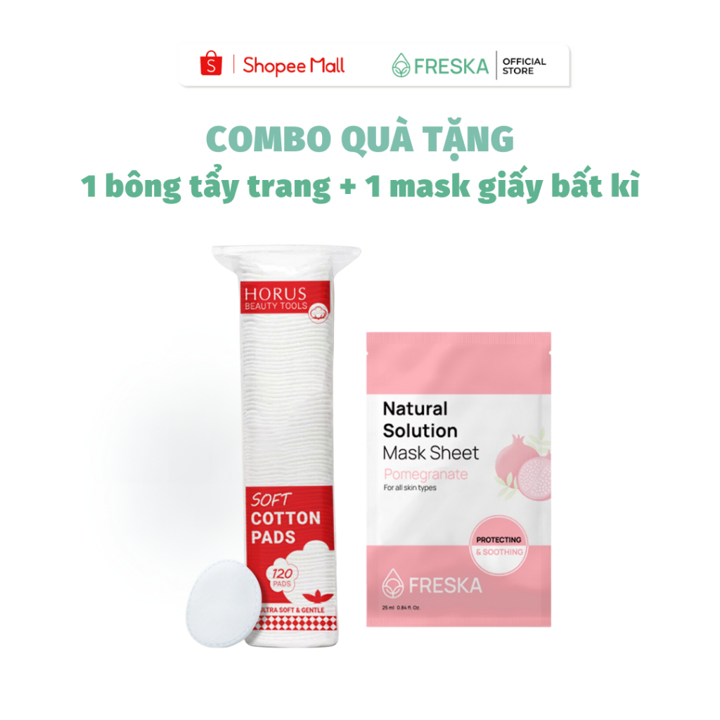 Ảnh COMBO QUÀ TẶNG 1 Mặt nạ giấy Freska Natural Care Solution Sheet Mask + 1 BTT Horus 1