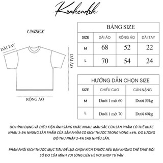 Áo Thun Unisex Trơn Form Oversize - Kraken Drk cotton 2c 250GSM