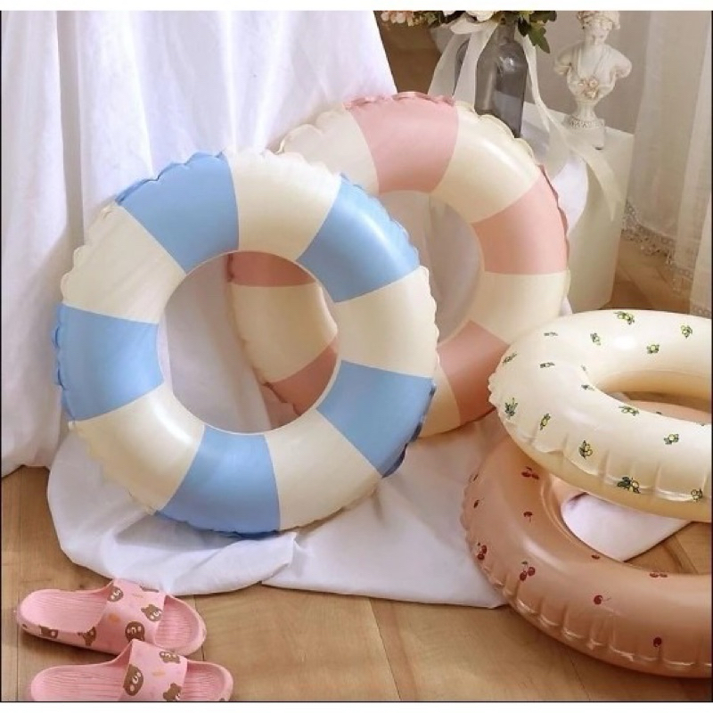 Phao Bơi Tròn Kẻ Sọc, bánh donut Màu Cho Bé Đi Tắm Biển, Phao Bơi Cho Bé từ 3 Đến 16 Tuổi