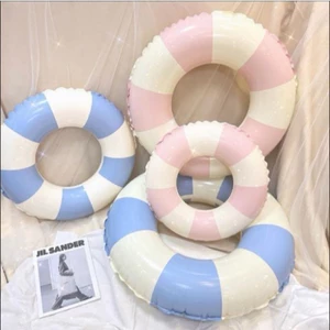 Phao Bơi Tròn Kẻ Sọc, bánh donut Màu Cho Bé Đi Tắm Biển, Phao Bơi Cho Bé từ 3 Đến 16 Tuổi