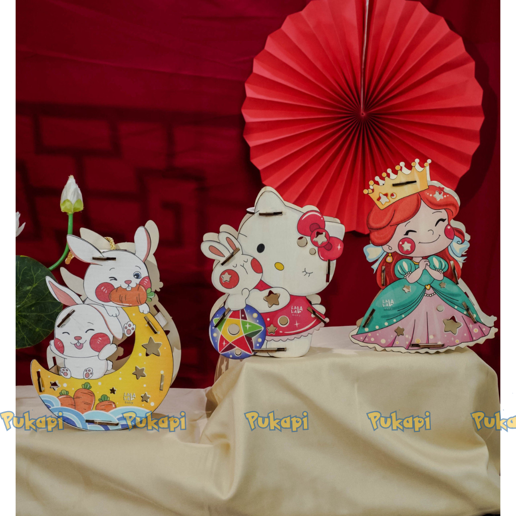 Đèn Lồng Gỗ Lồng Đèn Trung Thu Đèn Lồng Trung Thu Đèn Lồng Thỏ Tô Màu In Màu Handmade Cho Bé - Đồ Chơi Cho Bé PUKAPI