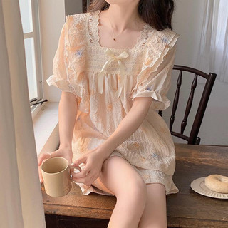 B31 Bộ Quần Áo Ngủ Nữ Chất  Đũi Tiểu Thư Cổ Vuông Cộc Tay Chất Đũi Mềm Thoáng Mát Nhiều Hoạ Tiết Women Phương Linh Under