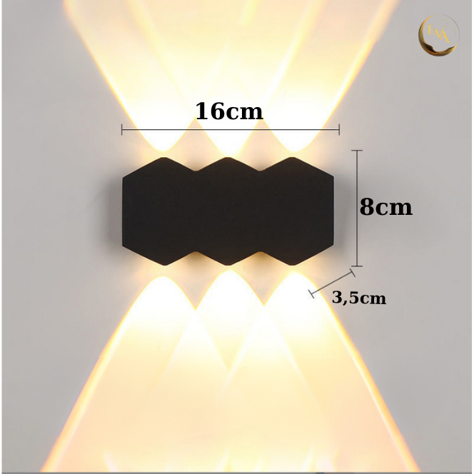 Đèn Trang Trí Gắn Tường EVA IP65 Đèn Decor Hiện Đại Ngoài Trời, Trong Nhà Hắt 6 tia, 4 tia, 2 tia bảo hành 12 tháng