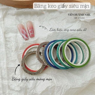 Set 10 cuộn keo giấy siêu mỏng làm hiệu ứng caro , ombre nail