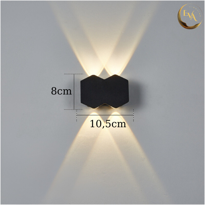 Đèn Trang Trí Gắn Tường EVA IP65 Đèn Decor Hiện Đại Ngoài Trời, Trong Nhà Hắt 6 tia, 4 tia, 2 tia bảo hành 12 tháng