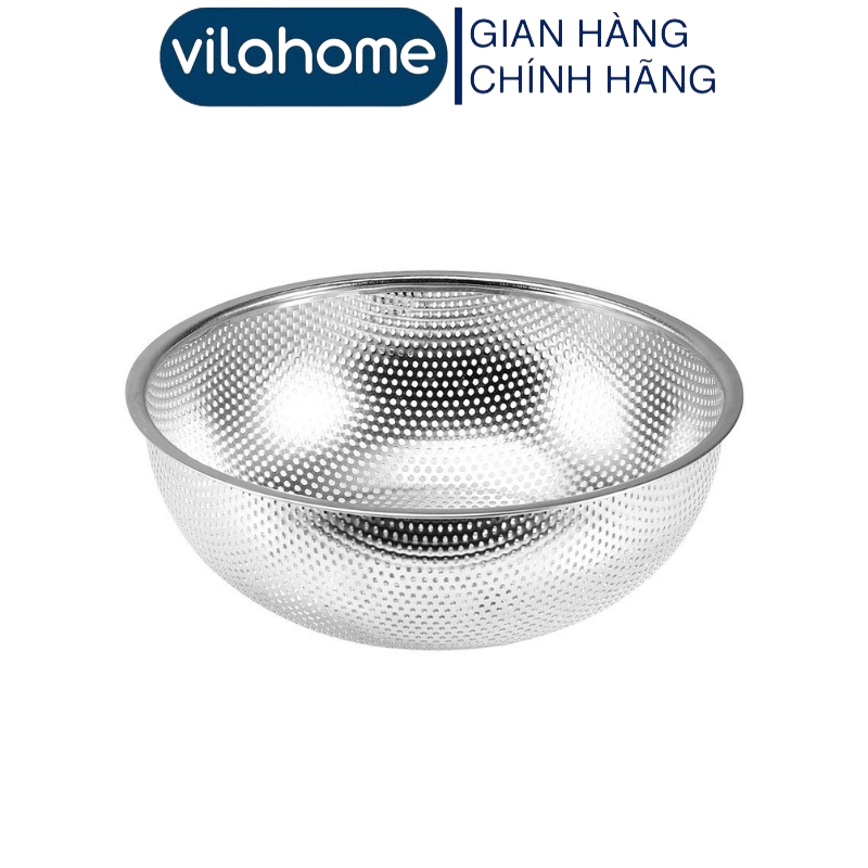 Rổ Lưới Inox Đúc Trơn Vilahome, Rá 28cm Mắt Lưới 2mm Rửa Rau Củ Quả ...