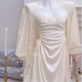 V14 Áo Choàng Ren Cho Nữ Kèm Đai Cao Cấp Nhiều Màu Sắc Phương Linh Underwear