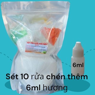 Sét pha 10 lít nước rửa chén , tăng thêm hương thơm 6ml, tặng kèm miếng rửa chén khi mua từ 2 set