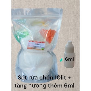 Sét pha 10 lít nước rửa chén , tăng thêm hương thơm 6ml, tặng kèm miếng rửa chén khi mua từ 2 set