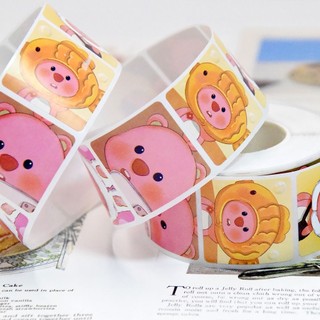 Cuộn 500 miếng dán họa tiết cảm ơn Thank you, trang trí hộp quà, gói hàng, đường kính 2,5cm, mẫu ngẫu nhiên