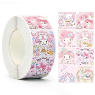 Cuộn 500 miếng dán họa tiết cảm ơn Thank you, trang trí hộp quà, gói hàng, đường kính 2,5cm, mẫu ngẫu nhiên
