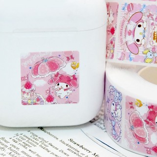 Cuộn 500 miếng dán họa tiết cảm ơn Thank you, trang trí hộp quà, gói hàng, đường kính 2,5cm, mẫu ngẫu nhiên