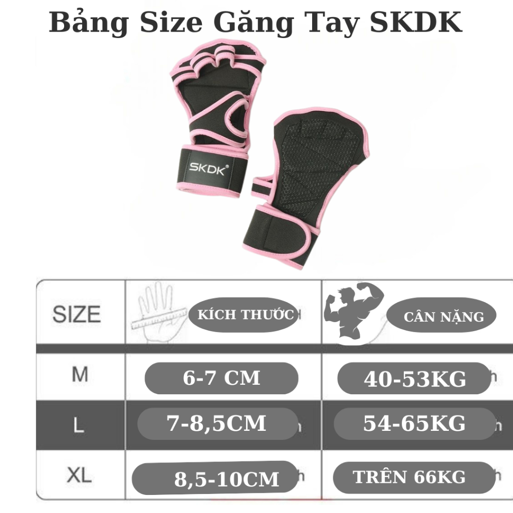 Găng Tay SKDK 03 | Găng Tay Tập Gym Nam Nữ, Tập Thể Thao Chính Hãng