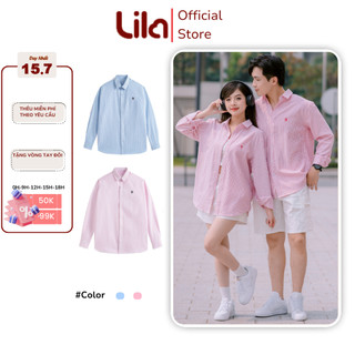 Áo Sơ Mi Tay Dài Nam Nữ LILA Kẻ Sọc Thêu Tên Theo Yêu Cầu Local Brand Chất Liệu Oxford Cao Cấp Làm Quà Tặng Ý Nghĩa