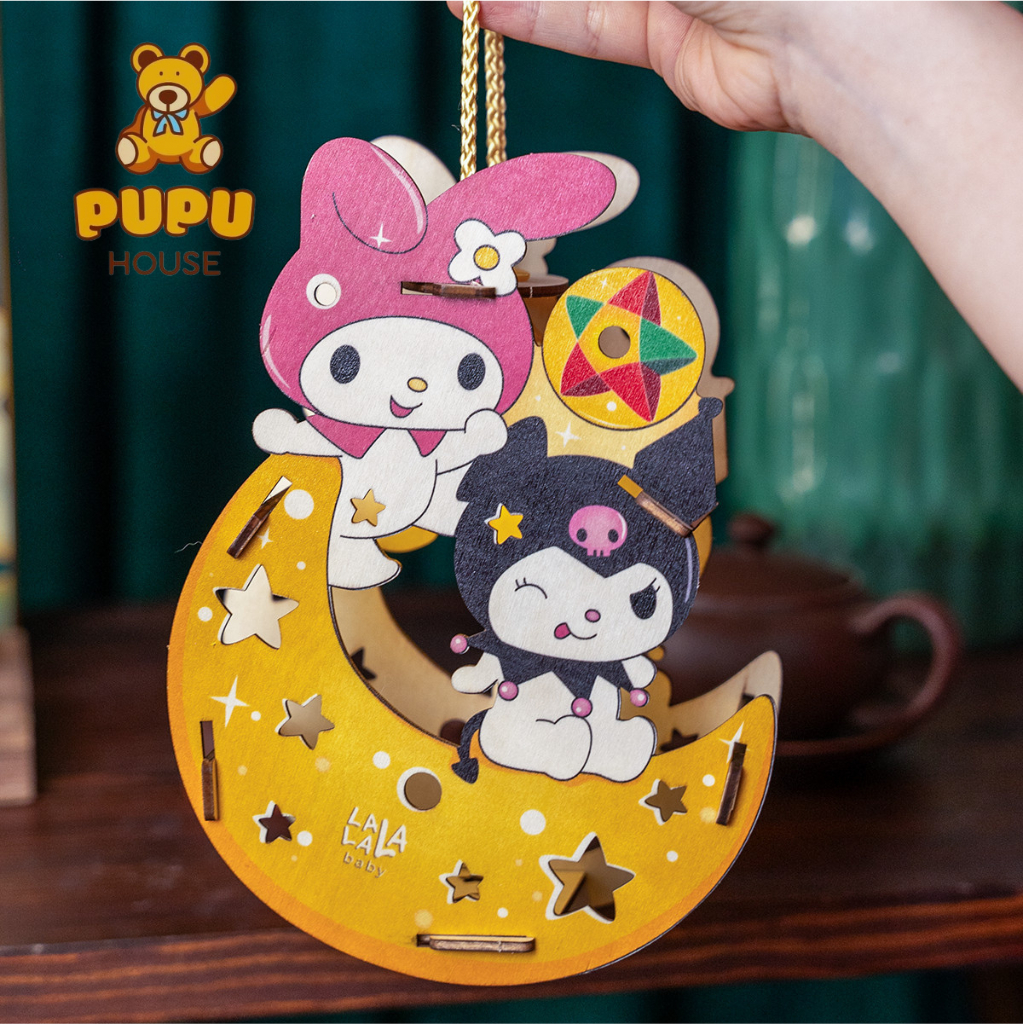 Đèn Lồng Trung Thu Lồng Đèn Gỗ Đèn Lồng Bộ Kít Tự Làm Lồng Đèn Trung Thu Nhiều Chủ Đề Tự Tô Màu In Màu Cho Bé-PUPU HOUSE