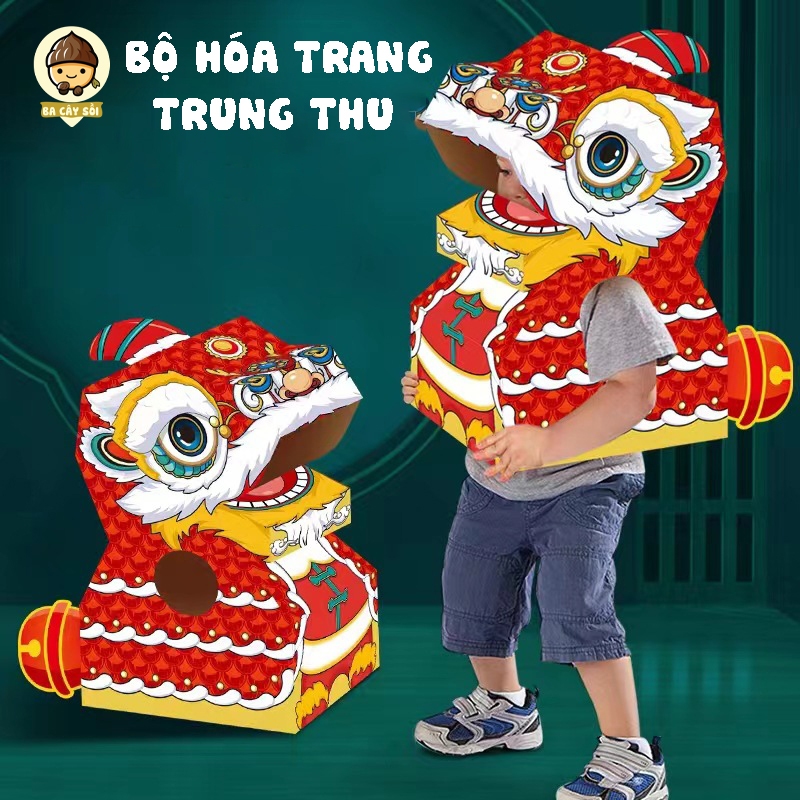 [Mẫu Mới 2024] Đồ Chơi Hóa Trang Trung Thu DIY - Kỳ Lân Đỏ/Khủng Long/Cá Sấu, Vui Nhộn Cho Bé