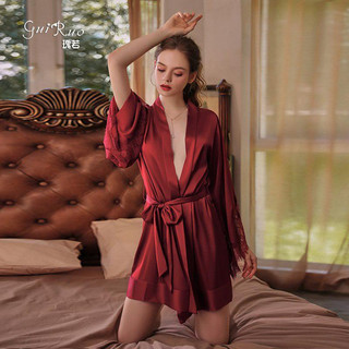 V12 Áo Choàng Lụa Tơ Cho Nữ Kèm Đai Cao Cấp Nhiều Màu Sắc Tay Phối ren Phương Linh Underwear
