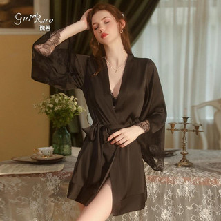 V12 Áo Choàng Lụa Tơ Cho Nữ Kèm Đai Cao Cấp Nhiều Màu Sắc Tay Phối ren Phương Linh Underwear