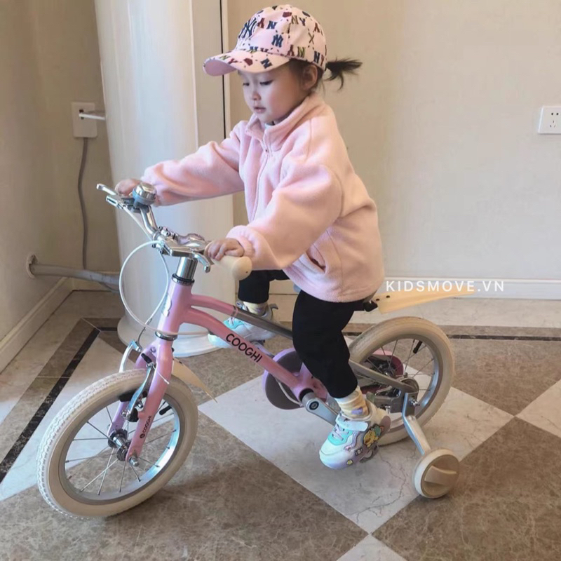 Xe đạp cho bé Cooghi F3, khung nhôm 6061 siêu nhẹ 1.75kg, có bánh phụ