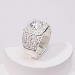 Nhẫn bạc nam LAMY Luxurious Square Stone Silver Ring 8362- Nhẫn bạc ta