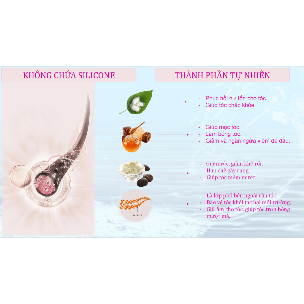 Dầu Gội Giúp Phục Hồi Và Dưỡng Tóc Không Chứa Silicone Salon Link Non Silicone Shampoo (1000mL)
