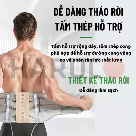 Đai Thắt Lưng Cột Sống Haruco Giảm Đau Lưng, Thoái Hóa, Thoát Vị Đĩa Đệm, Đai Nịt Lưng Thoáng Khí