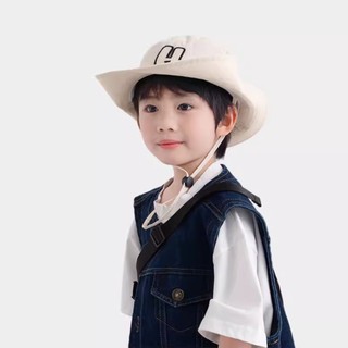 Mũ cao bồi cho bé HAZIN mũ rộng vành thêu chữ, nón tai bèo 2 lớp vải KAKI cho bé trai bé gái từ 3-10 tuổi siêu cá tính