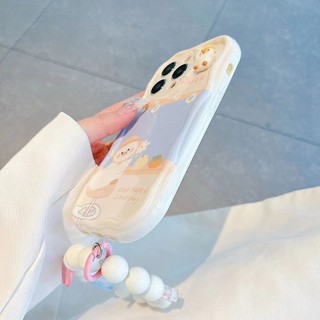 Ốp iphone viền sóng nổi hoạt hình vịt duck keep happy kèm vòng tay iphone 7plus 8 xs xr 11 12 13 14 15 plus promax xx096