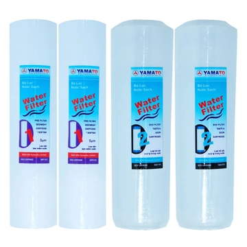 Bộ sản phẩm 02 lõi lọc số 1 PP & 01 lõi lọc 2 OCB & 01 lõi lọc số 3 CTO 10 inch (trắng)