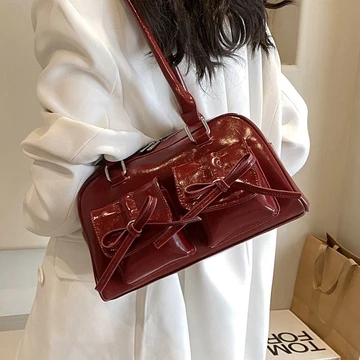 Women's Korean-Style PU Leather Underarm Bag