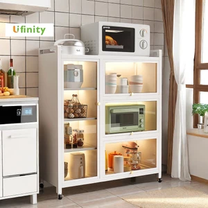 Lifinity Kệ Nhà Bếp Đa Năng-Kệ Tủ Để Đồ Thép Cacbon Có Thể Điều Chỉnh Độ Cao Kệ Đựng Đồ Có Cửa Đôi