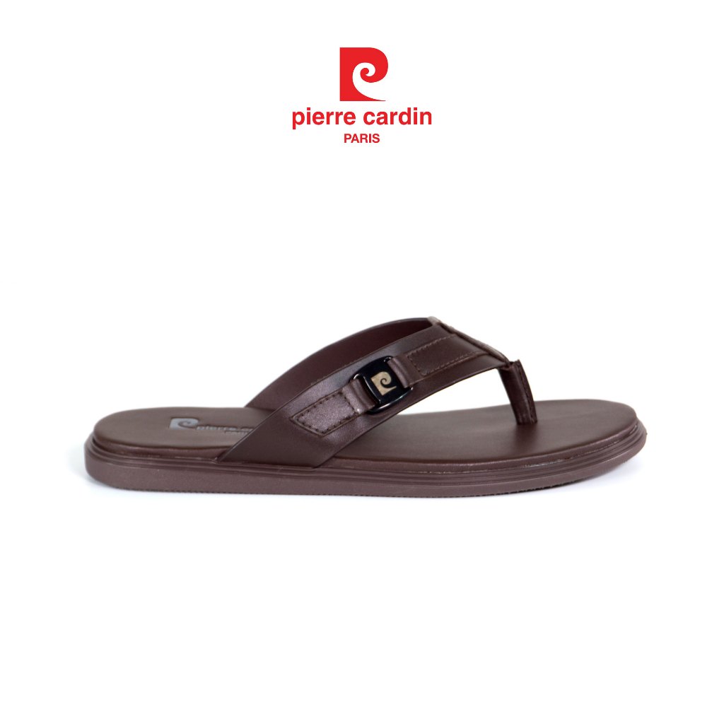 Ảnh Dép nam Pierre Cardin Pháp da bò thật, đế cao su khắc logo, không bám vân mồ hôi 160 - Hàng chính hãng 3