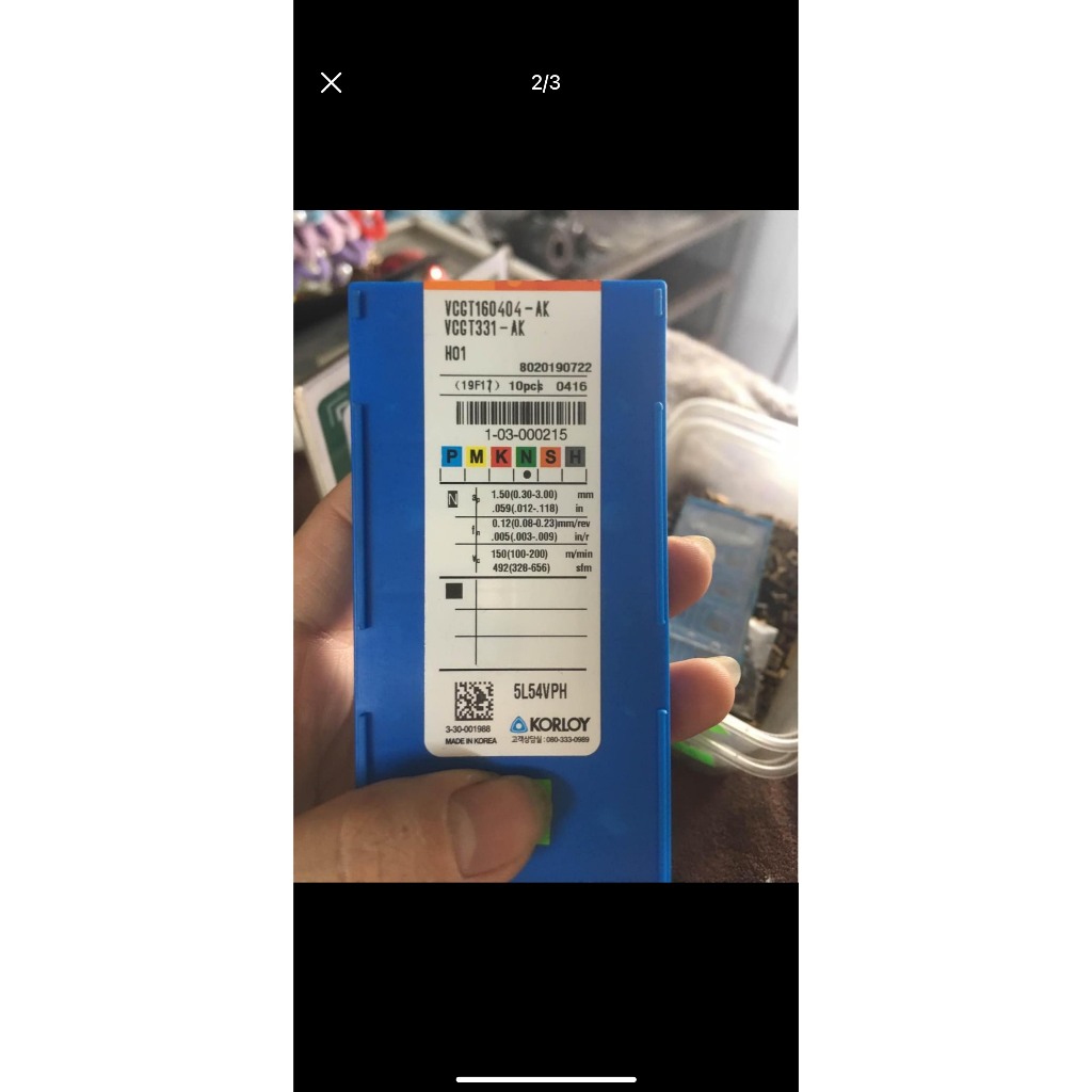 Chip V16 VCMT hãng KORLOY HÀN QUỐC CHUYÊN NHÔM,NHỰA,GỖ