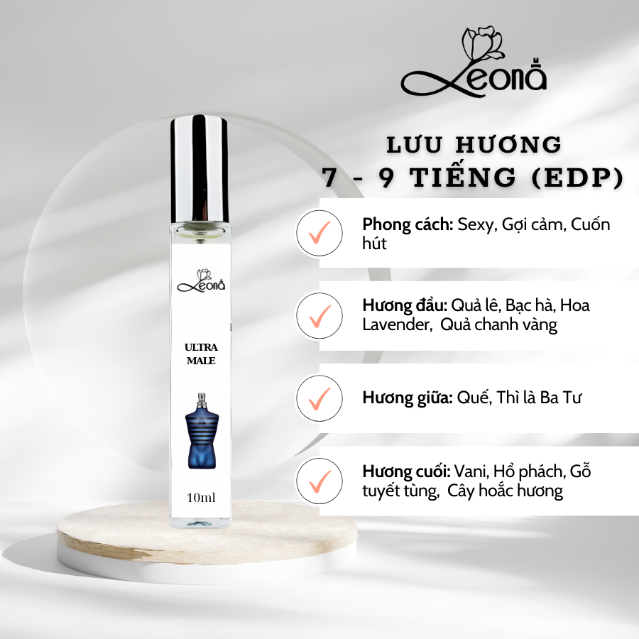 Mới Nước Hoa Nam Ultra Male / Le Male Elixir / Parfum  Flora Parfum (10ml / 20ml / 30ml) - Nam Tính, Gợi Cảm, Cuốn Hút | BigBuy360 - bigbuy360.vn